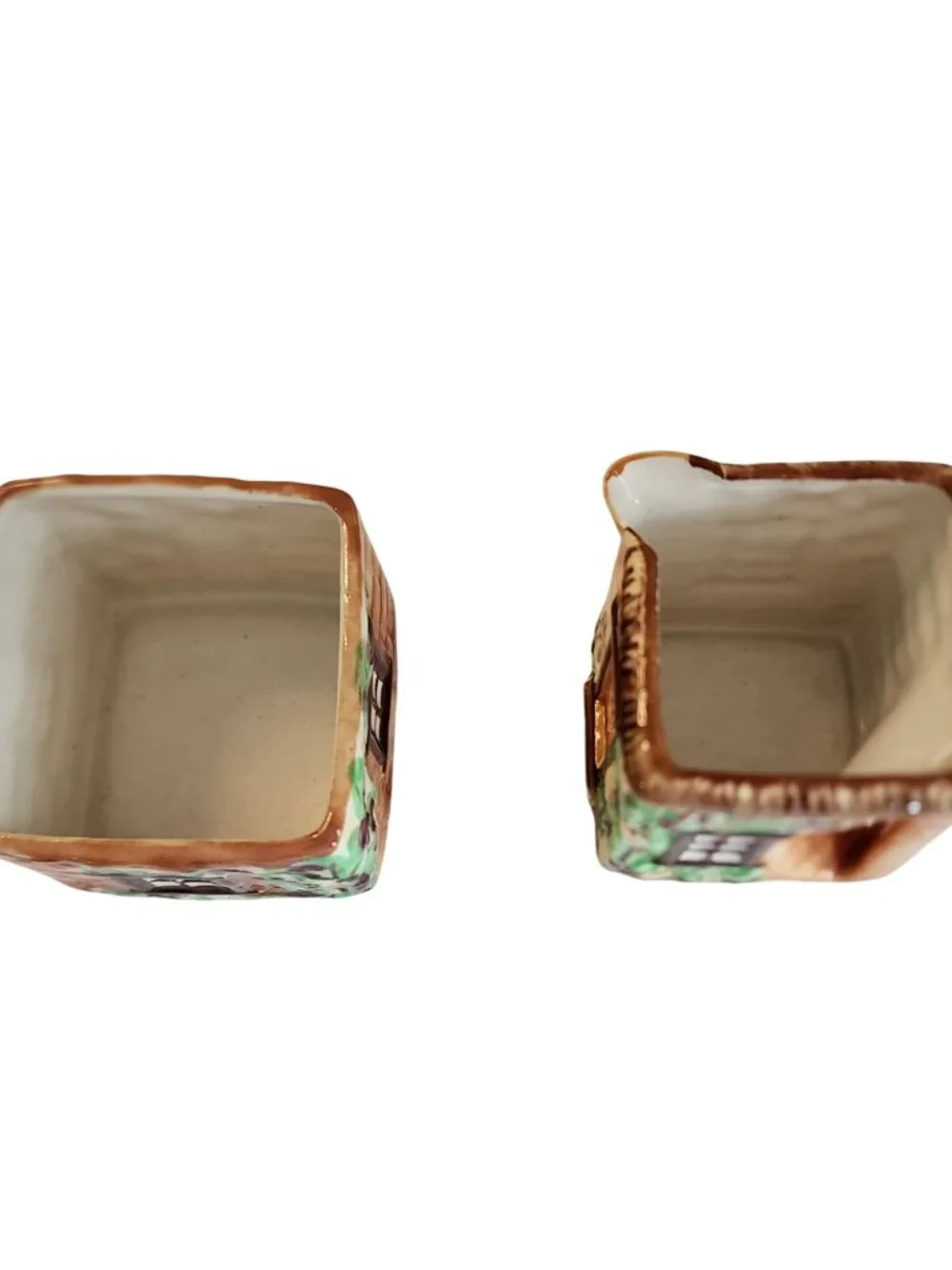 Vintage Hand-Painted Ceramic Creamer & Sugar Cottage Ware collection Occupied Ja